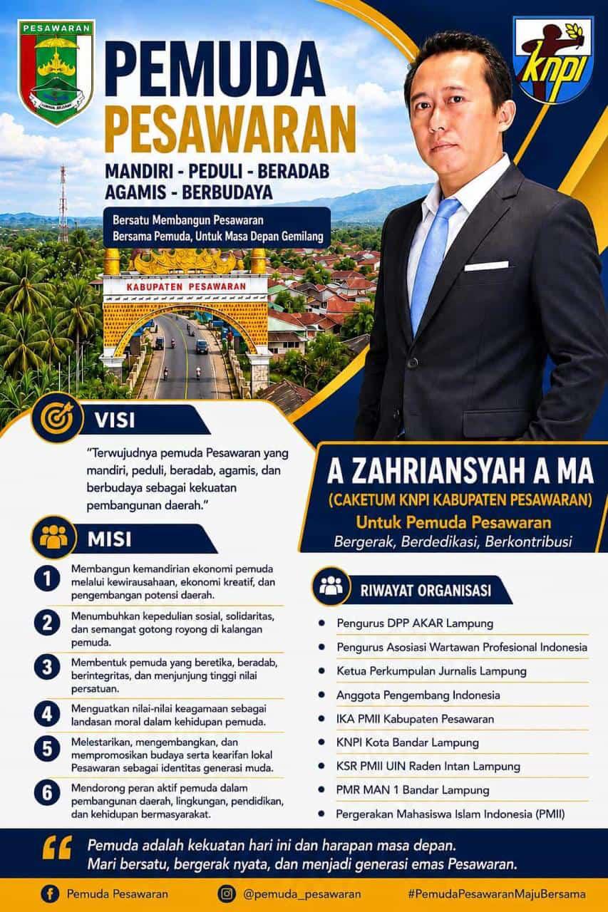 A Zahriansyah A Ma Bawa Semangat Pemuda Berbudaya untuk Masa Depan Pesawaran