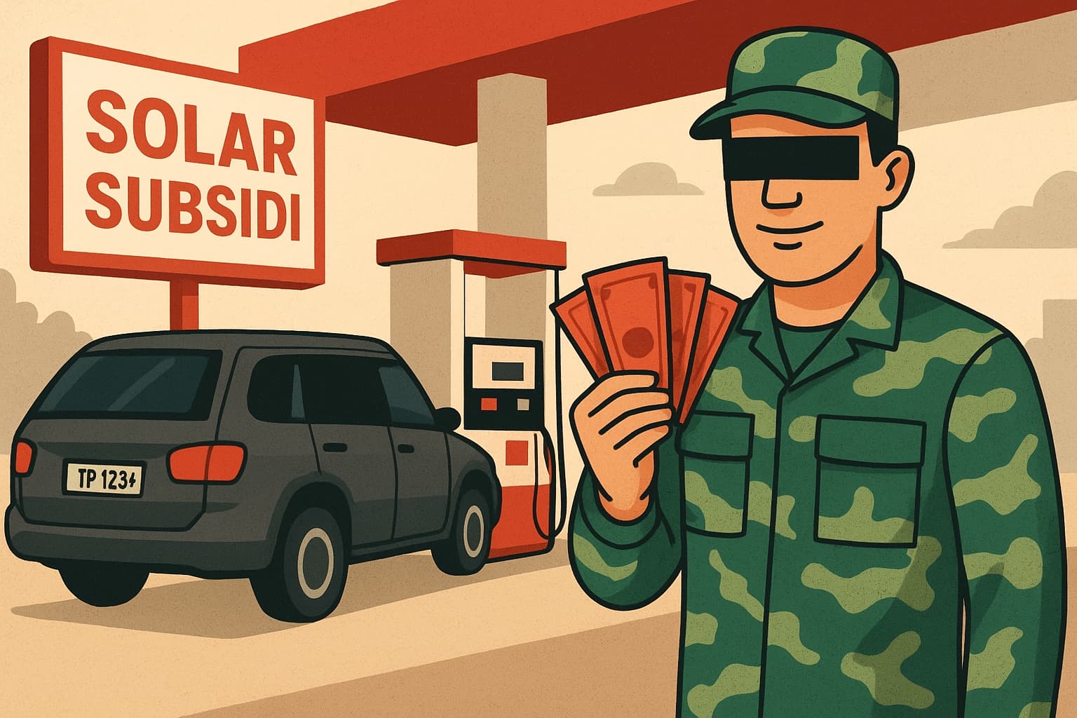 Pelangsir BBM Subsidi di SPBU Pahoman Ngaku TNI ?