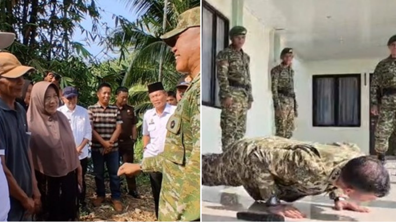 Aksi Push-Up & Pantun Mayjen Kristomei Sianturi