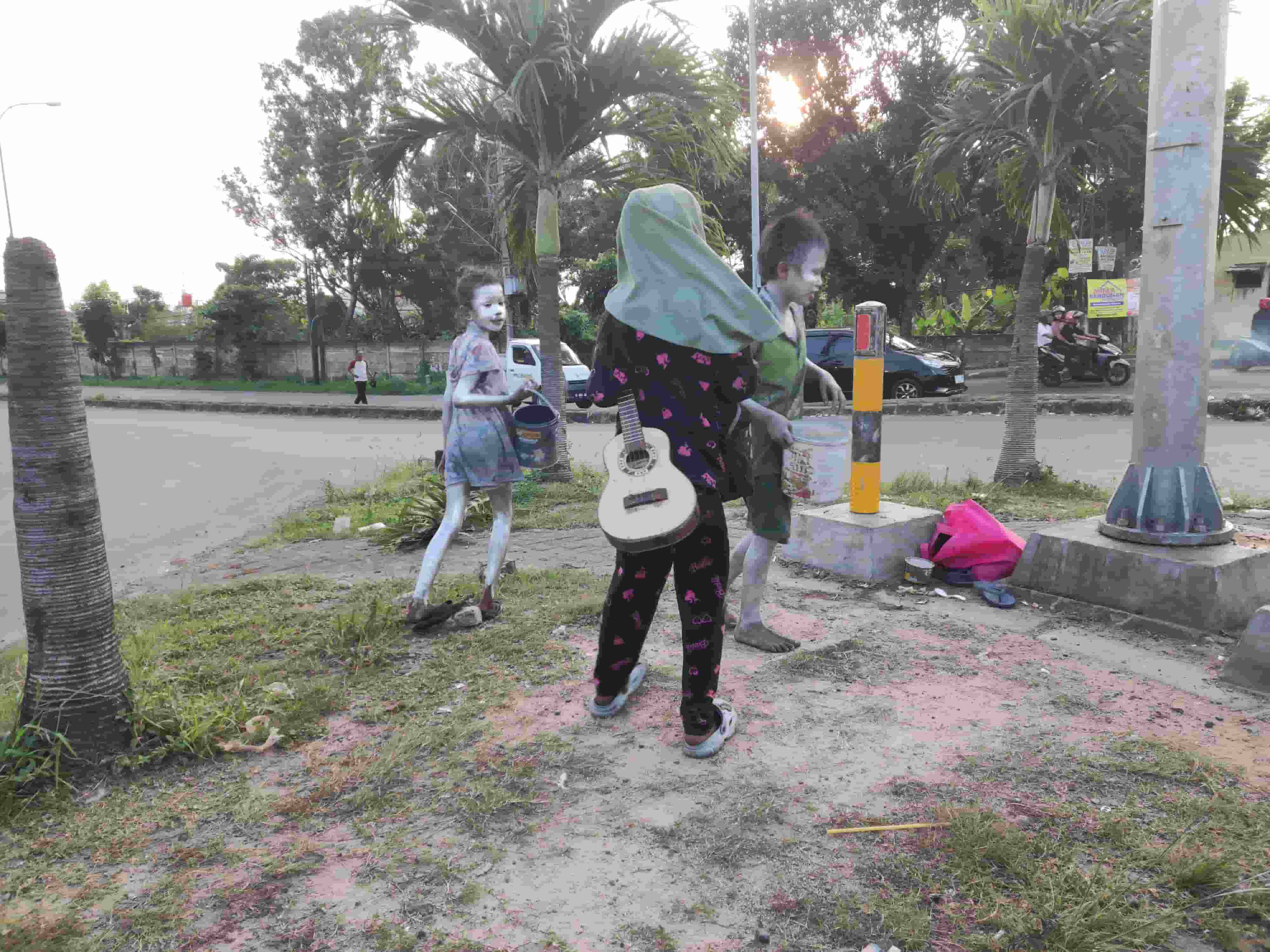 Miris, Anak-anak Jadi Manusia Silver Saat Lebaran Idul Adha di Bandar Lampung