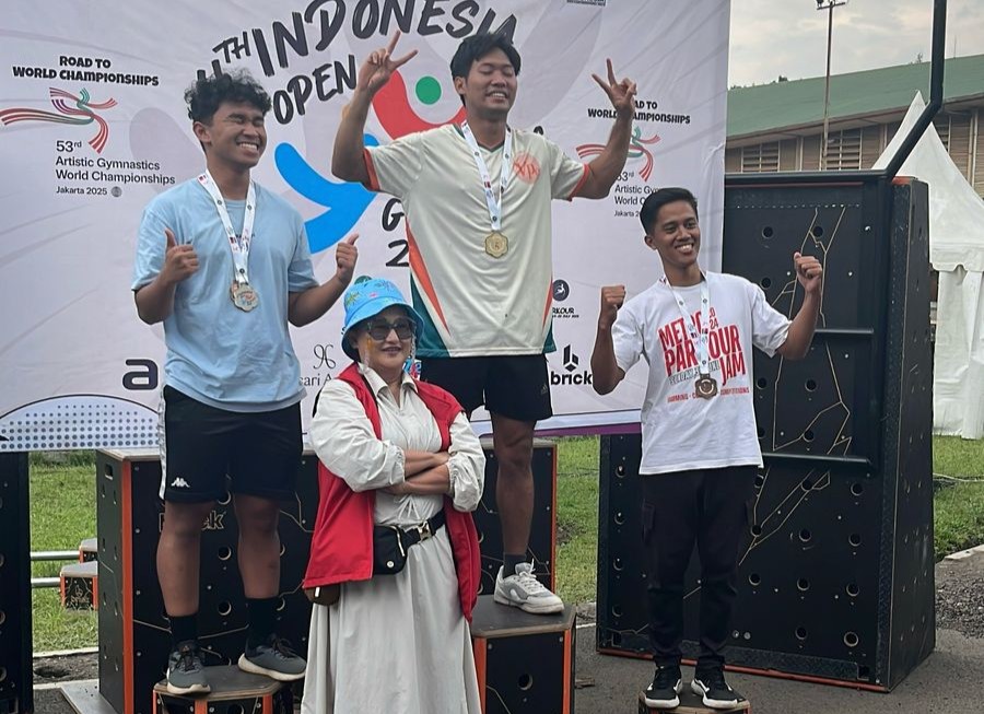 Atlet Parkour asal Metro Sabet Perunggu di Indonesia Open Gymnastics 2025