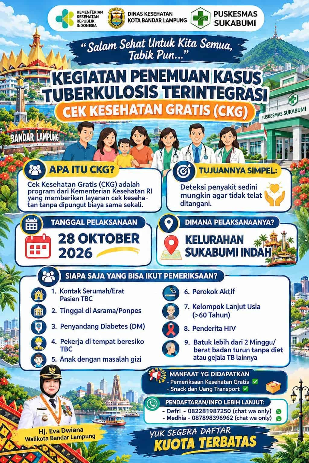 Puskesmas Sukabumi Gelar Skrining TBC Terintegrasi dan Cek Kesehatan Gratis di Sukabumi Indah