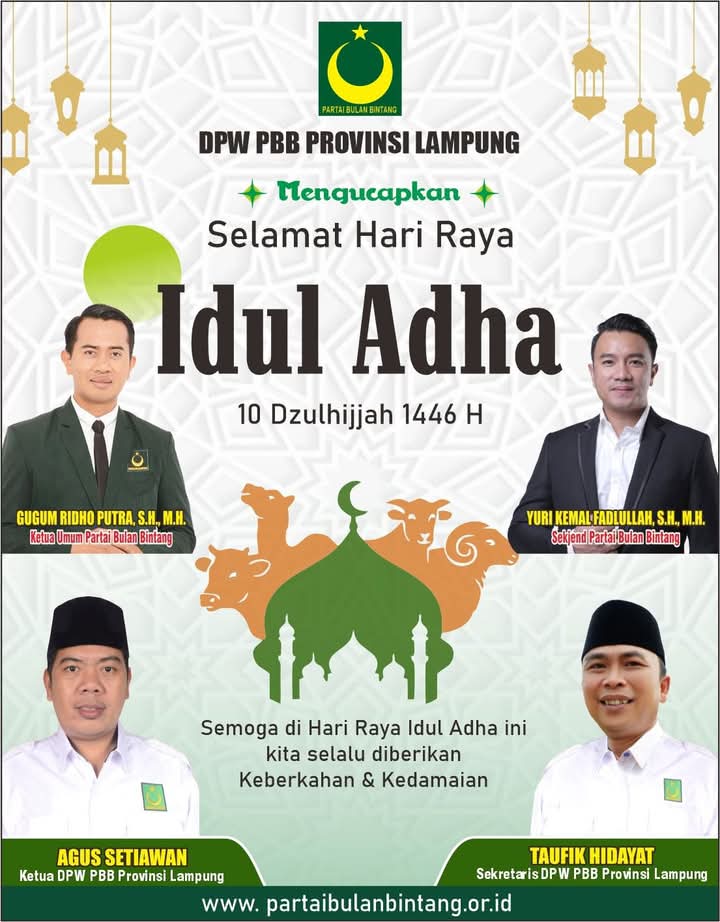 Selamat Idul Adha 2025: Doa dan Harapan dari DPW PBB Provinsi Lampung