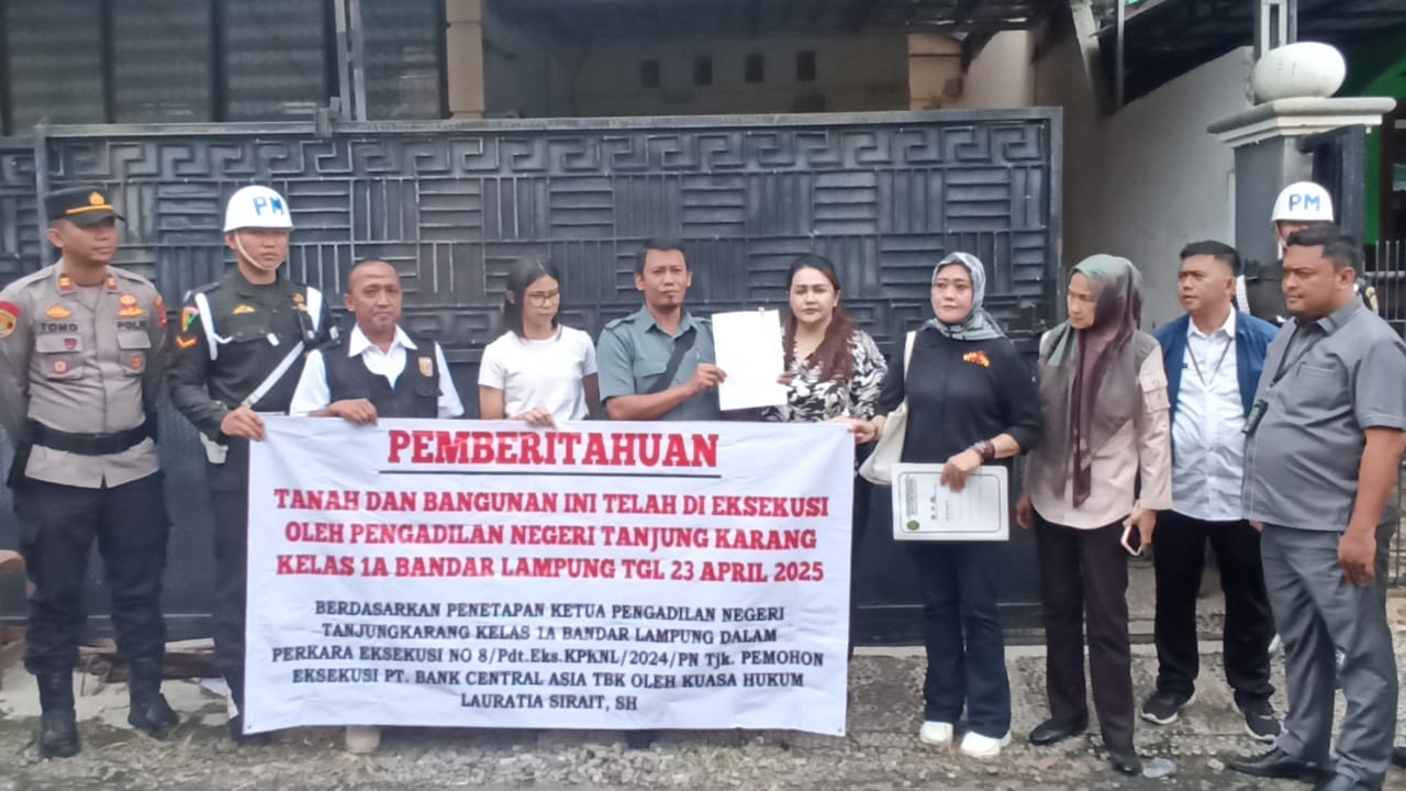 PN Tanjungkarang Gelar Eksekusi Aset PT BCA