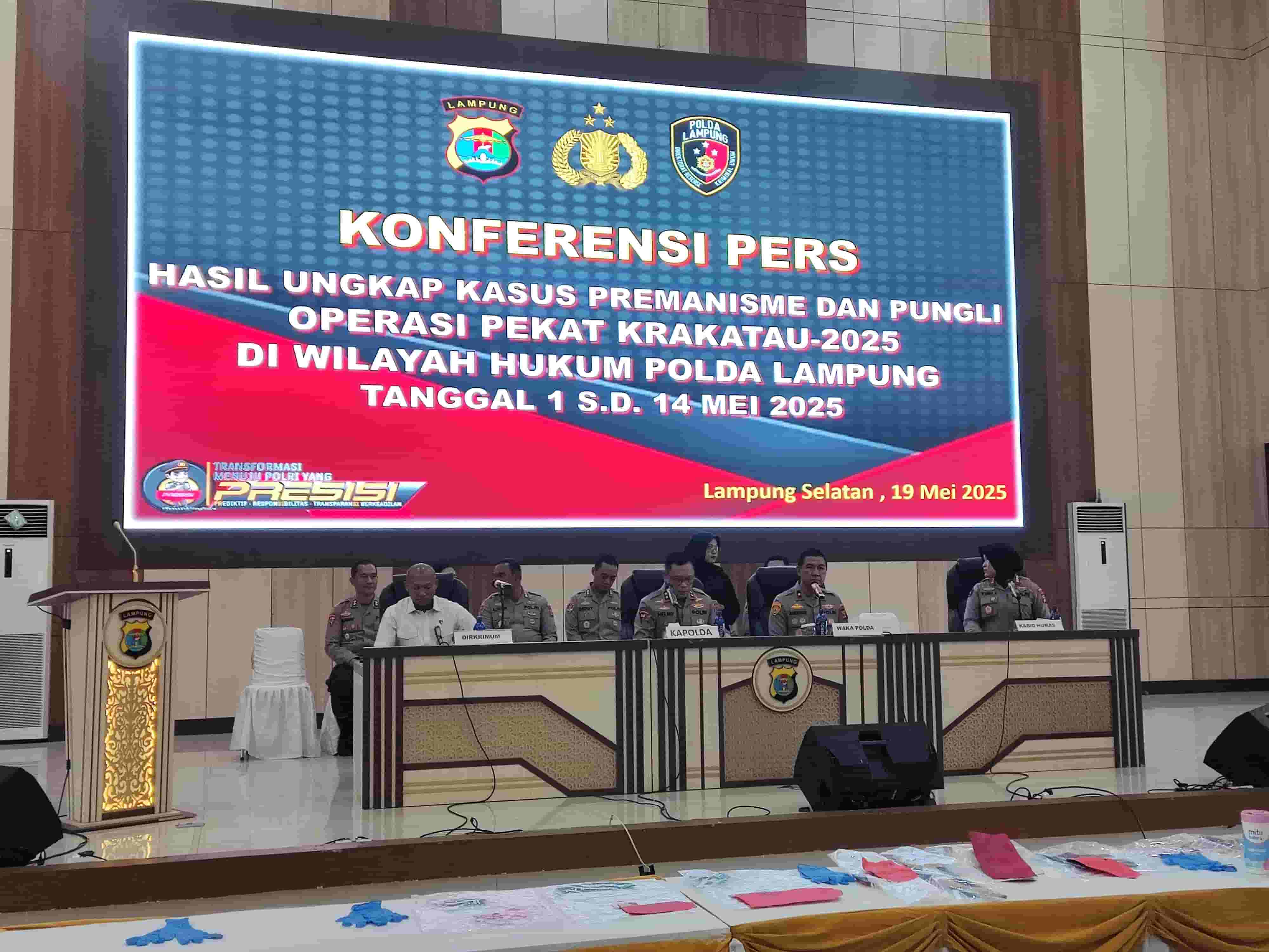 Polda Lampung Ungkap Puluhan Kasus Premanisme dan Pungli dalam Operasi Pekat Krakatau 2025
