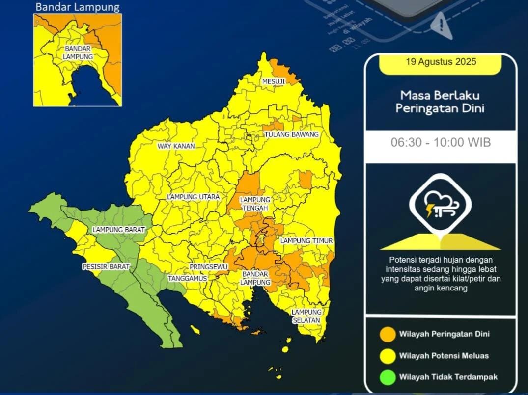 BMKG Himbau Waspada Hujan Lebat