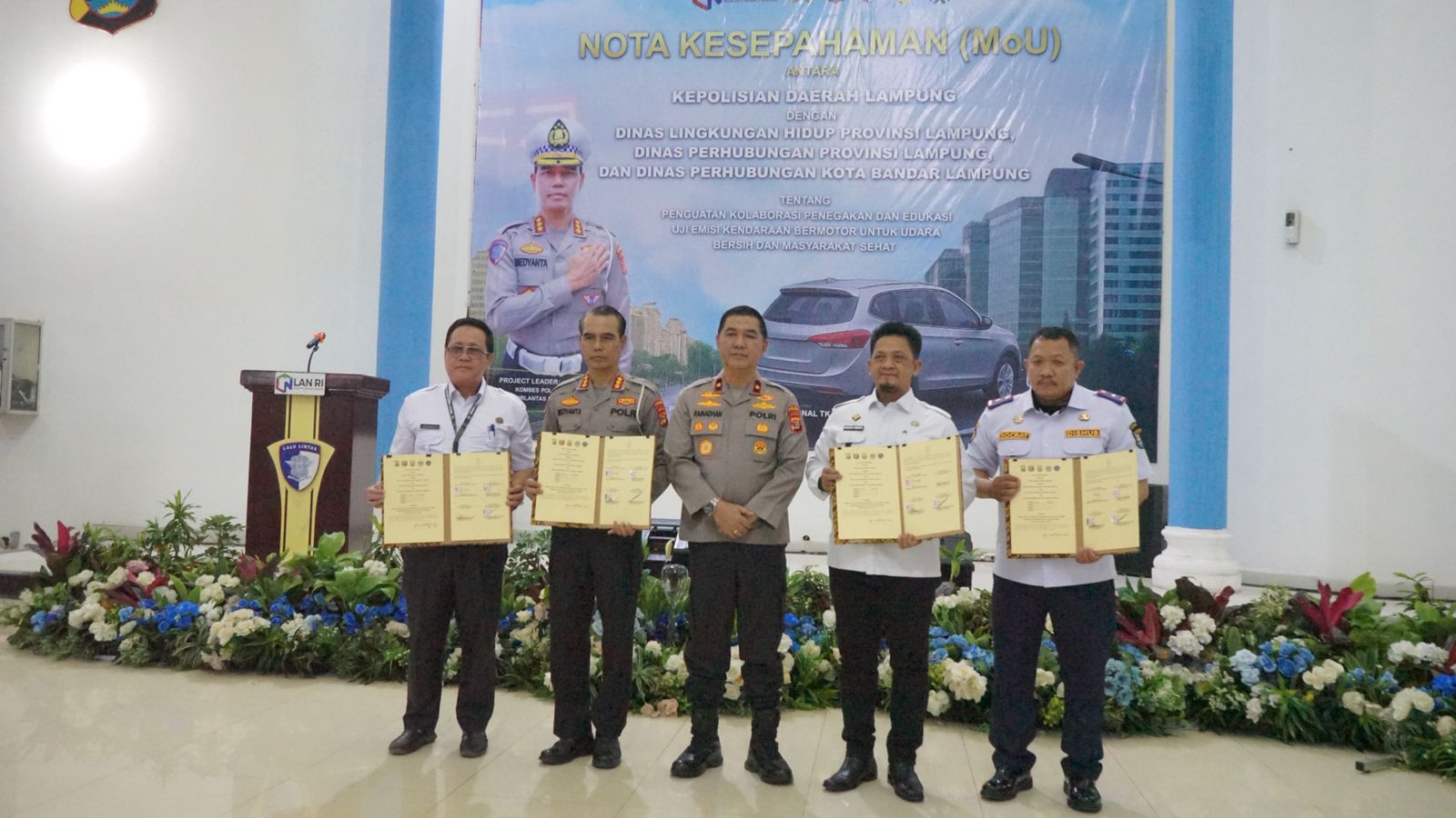 Ditlantas Polda Lampung Inisiasi MOU Uji Emisi, Dorong Udara Bersih dan Masyarakat Sehat