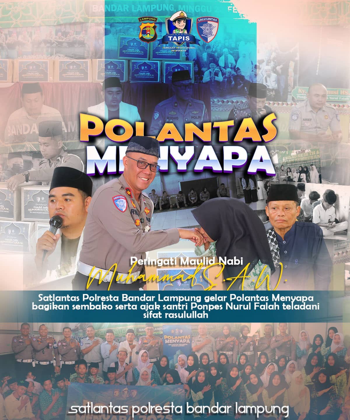 Hangatnya Silaturahmi Polantas Bandar Lampung Bersama Santri Nurul Fallah