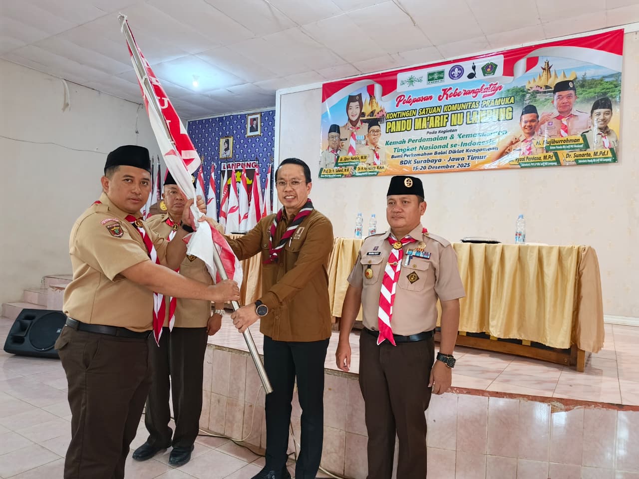 KWARDA Lampung Lepas 58 Pramuka Ikuti Kemah Perdamaian Sako Ma’arif NU di Surabaya