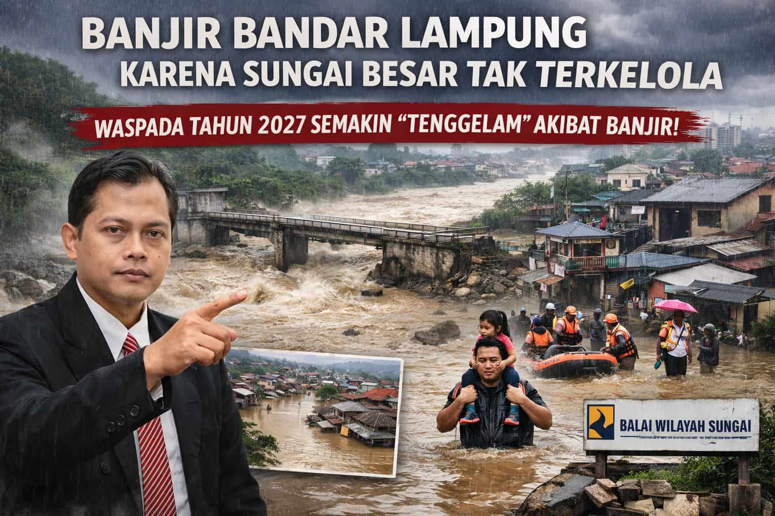 Akademisi Soroti Banjir Bandar Lampung, Pengelolaan Sungai Besar oleh Balai Dinilai Perlu Diperkuat
