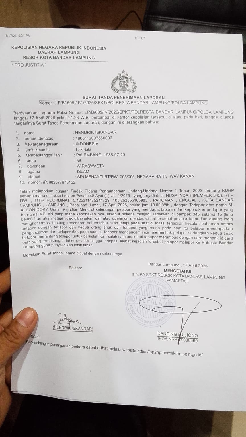 Brutal Ngancam Tembak Karena Miliki Pistol, Polisi Harus Segera Amankan