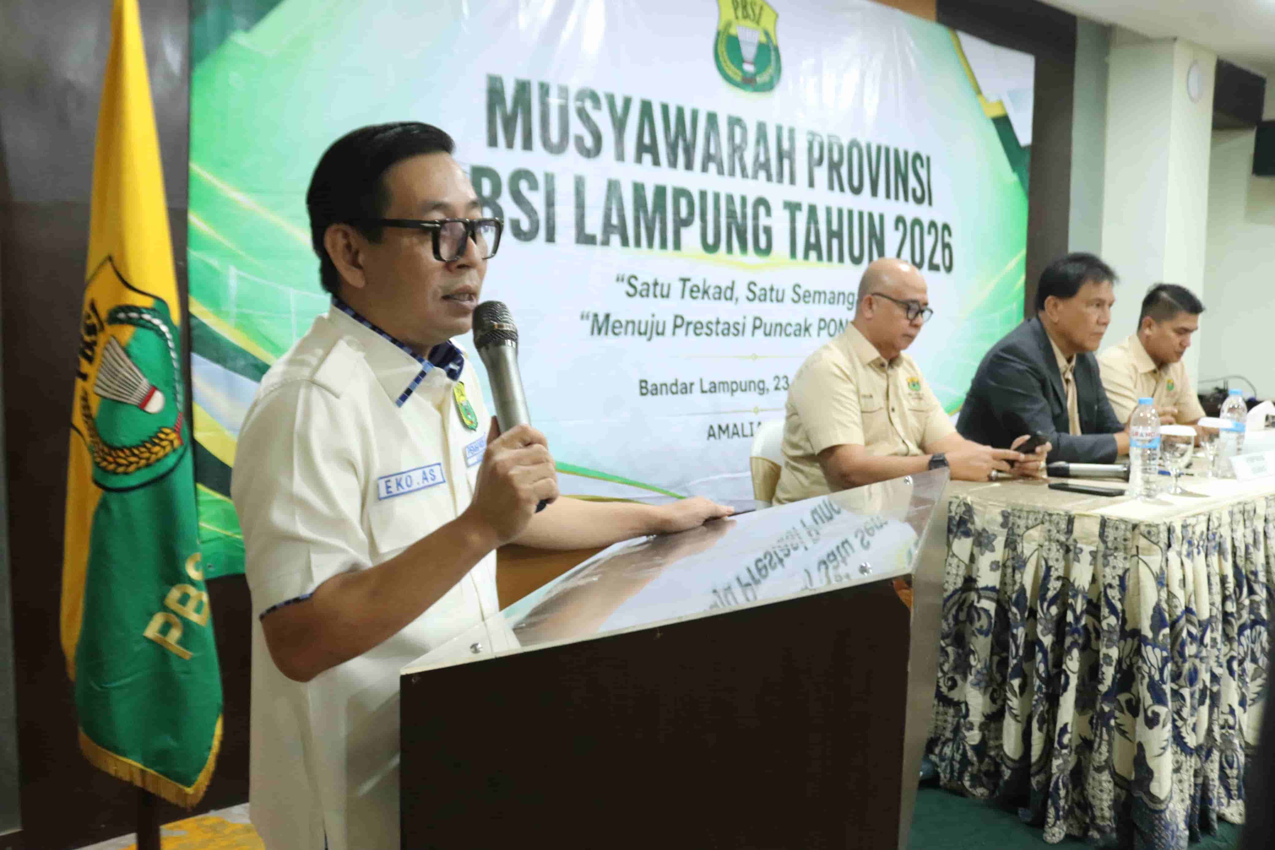 Eko Agung Saputra Terpilih Aklamasi Pimpin PBSI Lampung 2026–2030