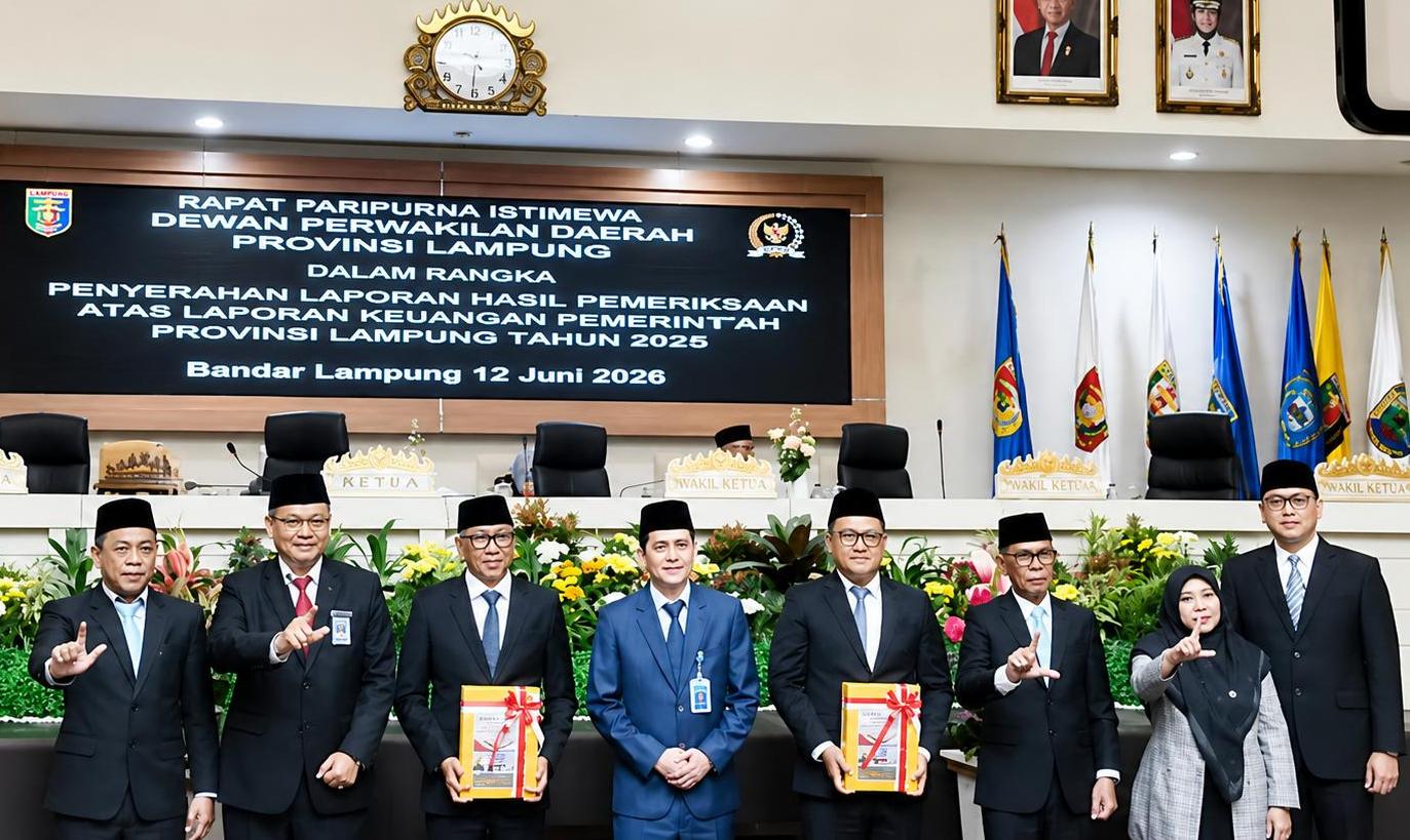 DPRD Lampung Gelar Paripurna Penyerahan LHP BPK atas LKPD