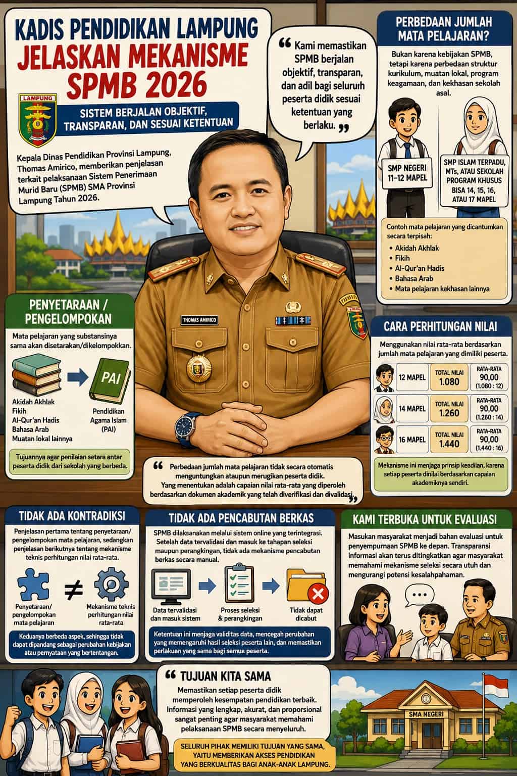 Kadis Pendidikan Lampung Jelaskan Mekanisme SPMB 2026, Tegaskan Sistem Berjalan Objektif dan Sesuai Ketentuan