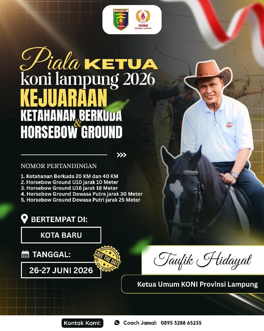 Lampung Jadi Tuan Rumah Kejuaraan Berkuda Memanah Piala Ketua KONI