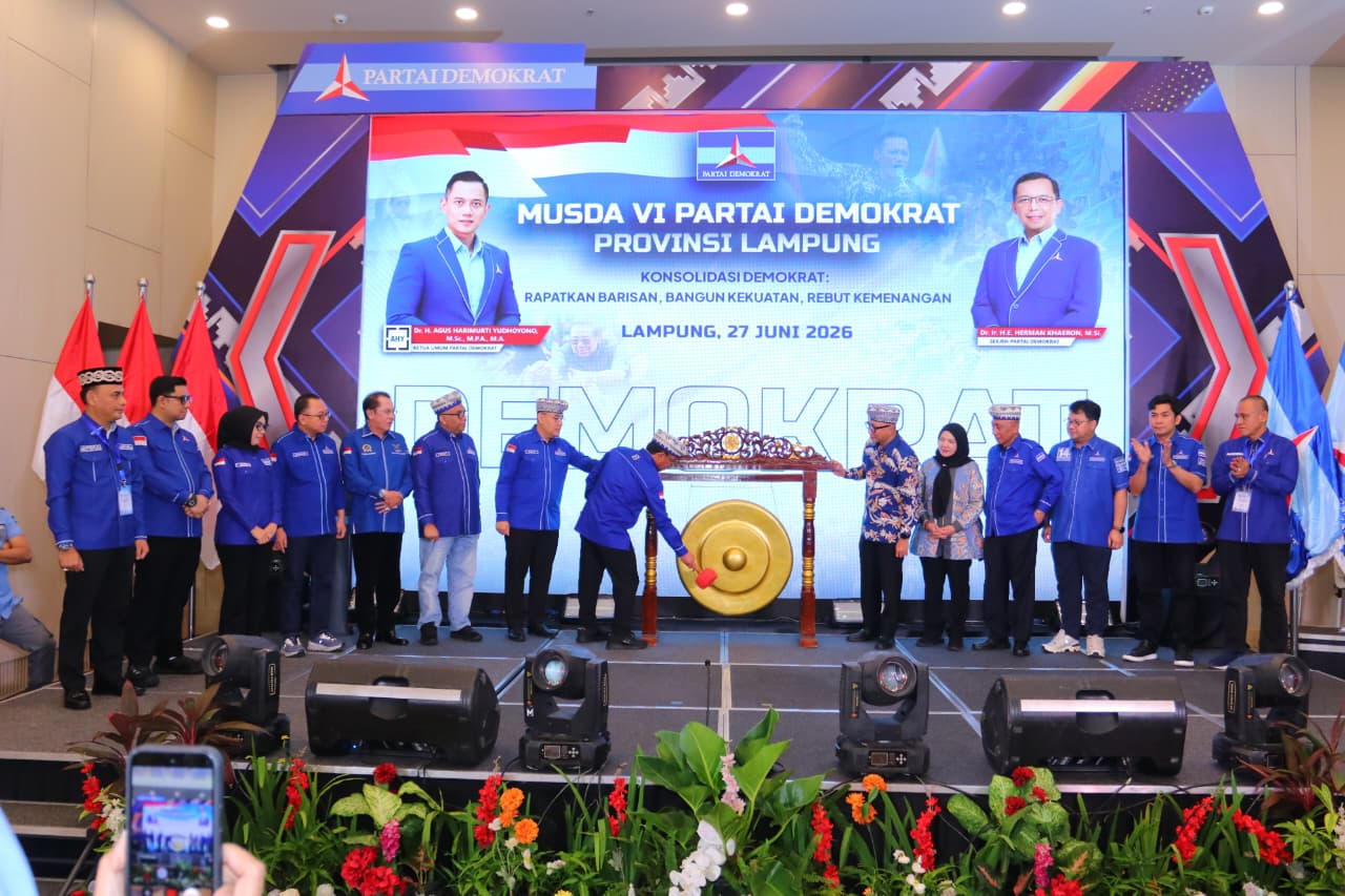 Musda VI Demokrat Lampung, AHY Ajak Kader Demokrat Kawal Pembangunan dan Perkuat Konsolidasi