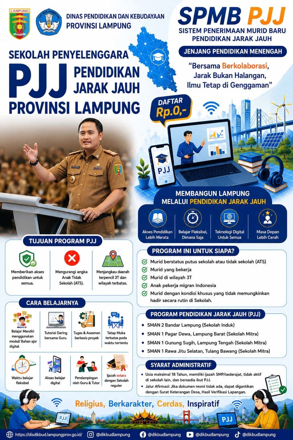 Disdikbud Lampung Resmi Buka SPMB PJJ 2026