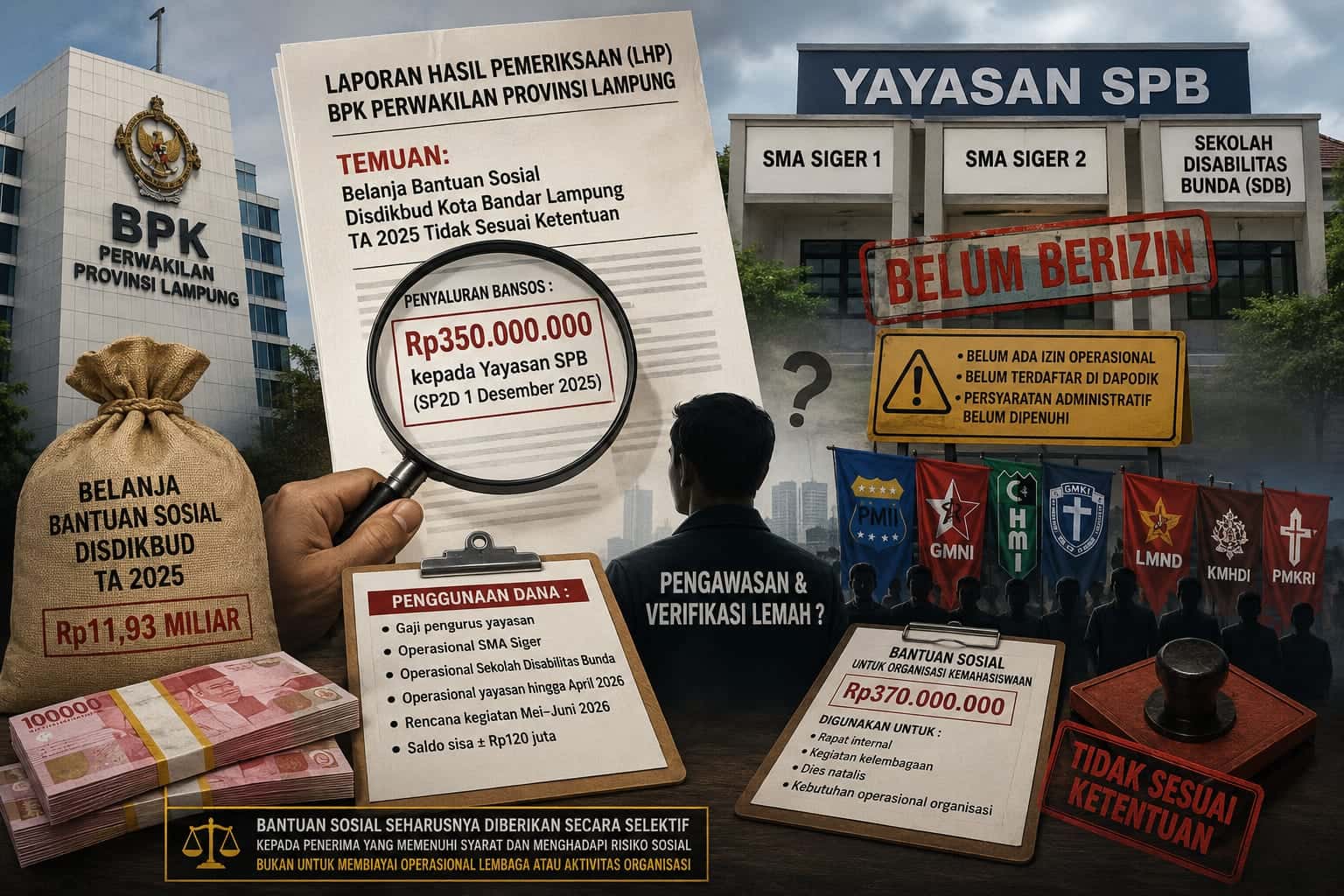 Bansos Disdikbud Balam, Mengalir ke Yayasan Sekolah Tanpa Izin Operasional