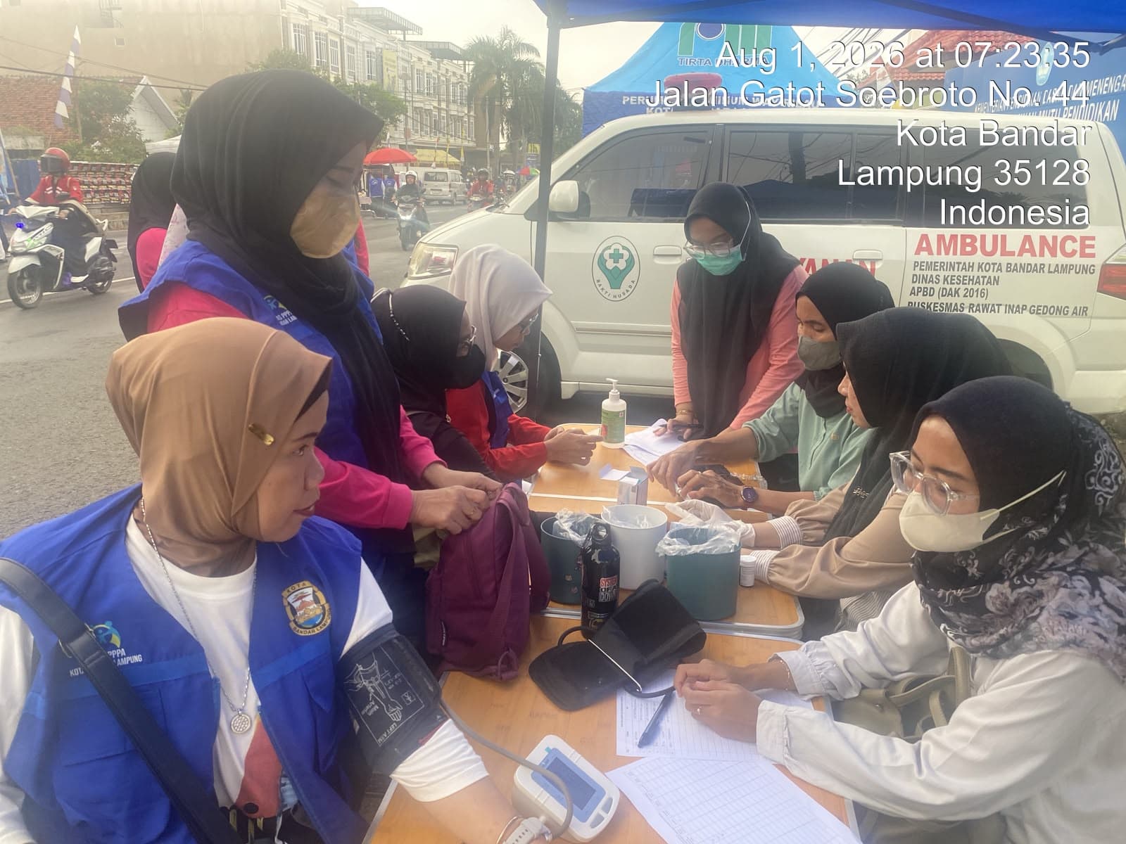 Puskesmas Gedong Air Gelar Pemeriksaan Kesehatan Gratis bagi Masyarakat di Wisata Kuliner UMKM Bung Karno