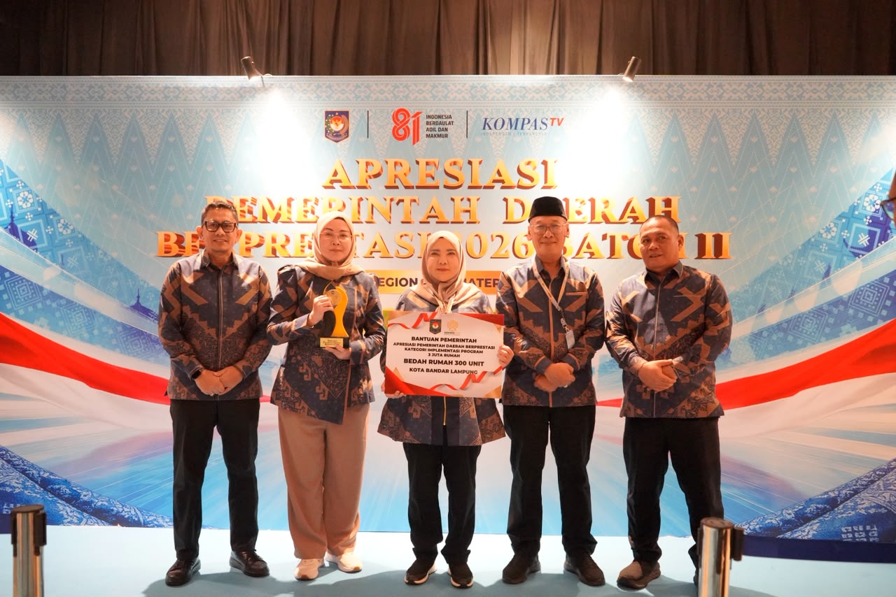 Sukseskan Program 3 juta rumah, Pemkot Bandar Lampung Kembali Raih Penghargaan