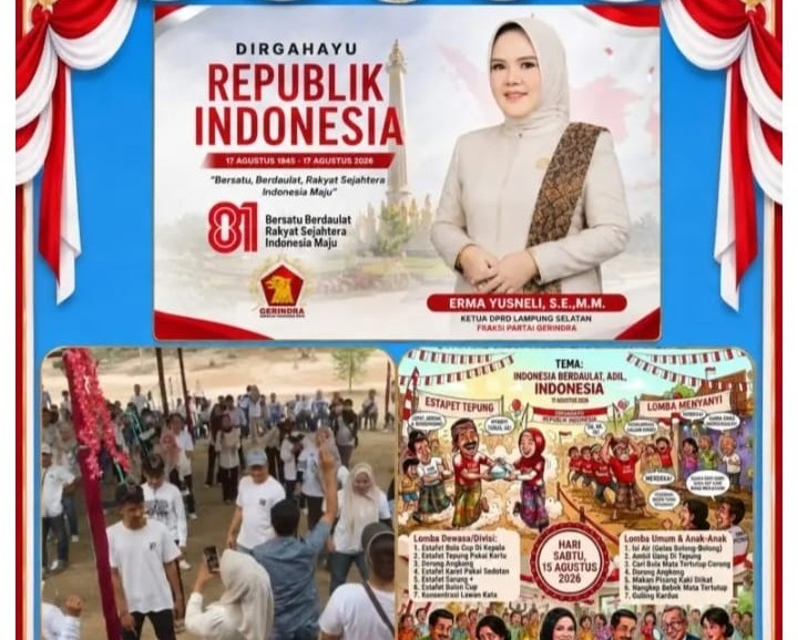 Semarak HUT ke-81 RI, Warga Natar Lampung Selatan Ikuti Beragam Perlombaan