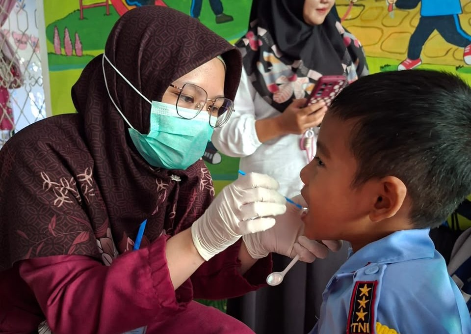 Puskesmas Rajabasa Indah Berikan Vitamin A, Obat Cacing, dan Fluor Gigi