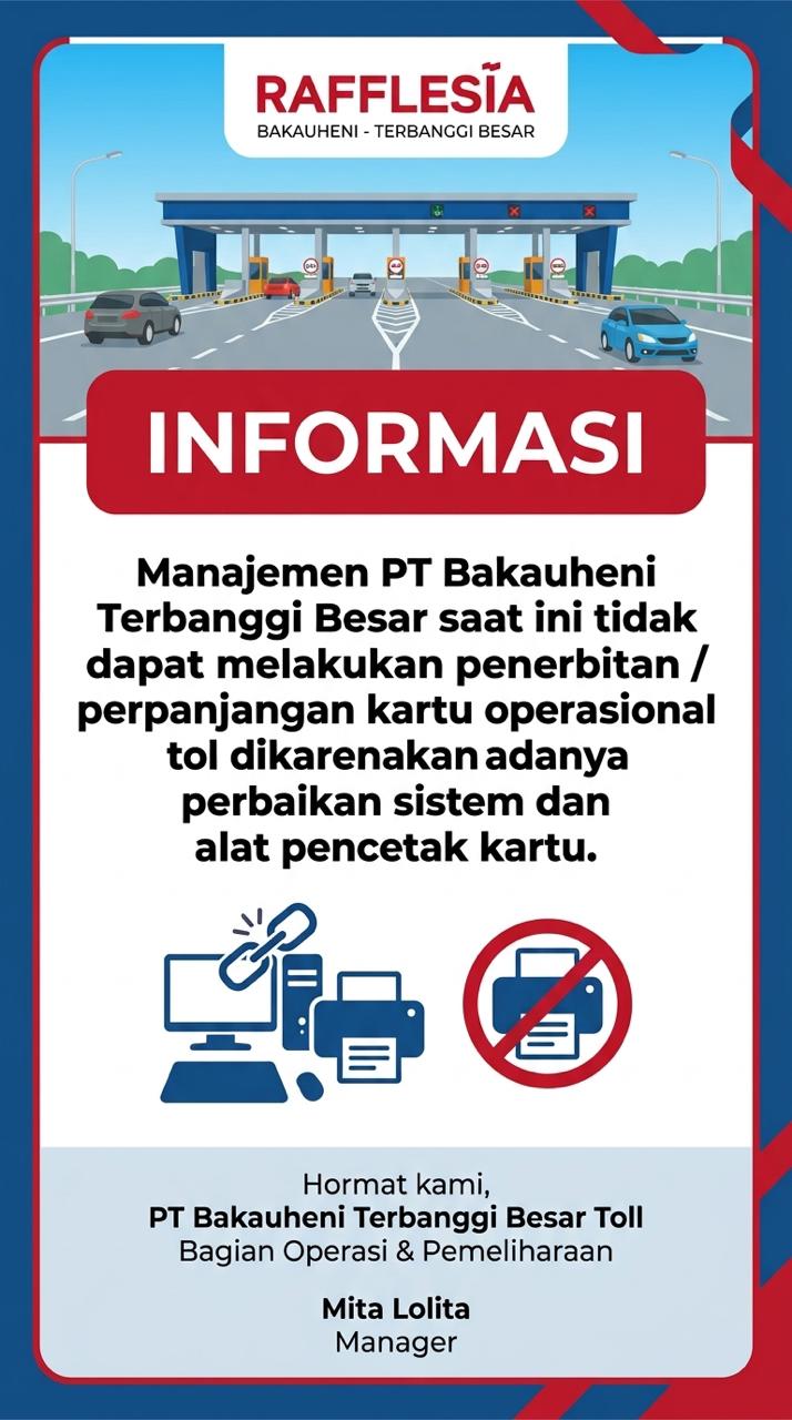 Mita Lolita Edarkan Pengumuman Kartu Siluman Tanpa Berbayar Lintasi Tol Bakter