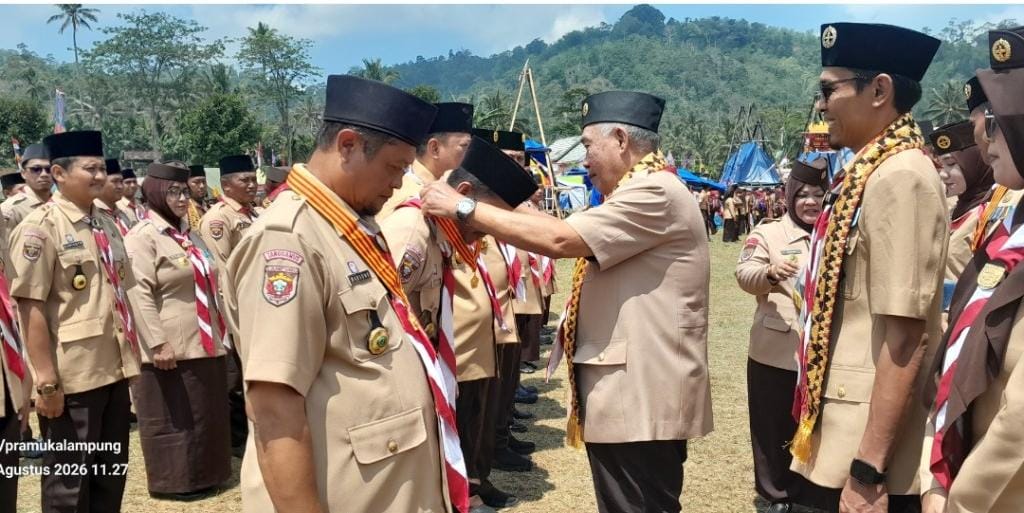 Kwarda Lampung Hadiri Peringatan Hari Pramuka ke-65 Tingkat Kwarcab Tanggamus