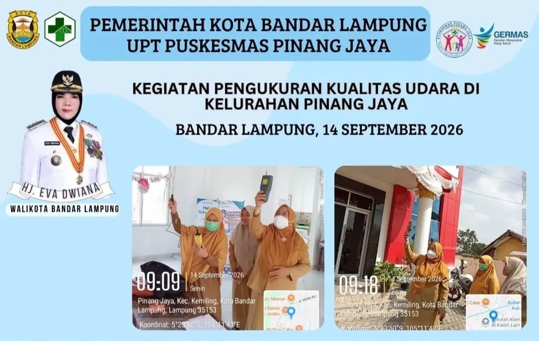 Puskesmas Pinang Jaya Lakukan Pengukuran Kualitas Udara, Warga Diminta Tetap Pakai Masker