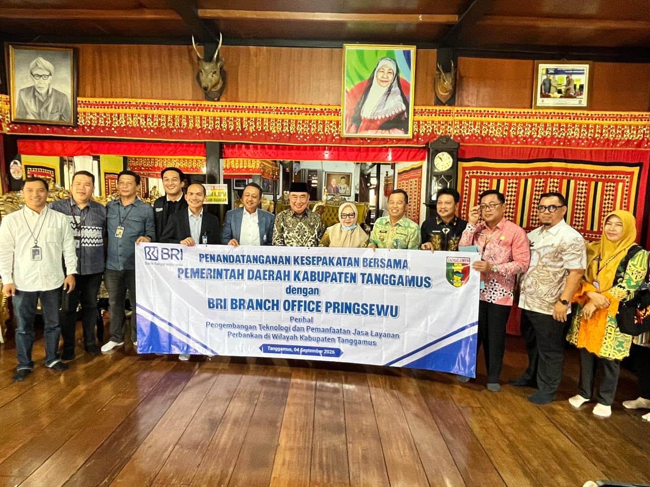 BRI Branch Office Pringsewu dan Pemkab Tanggamus Teken MoU Pengembangan Teknologi Perbankan