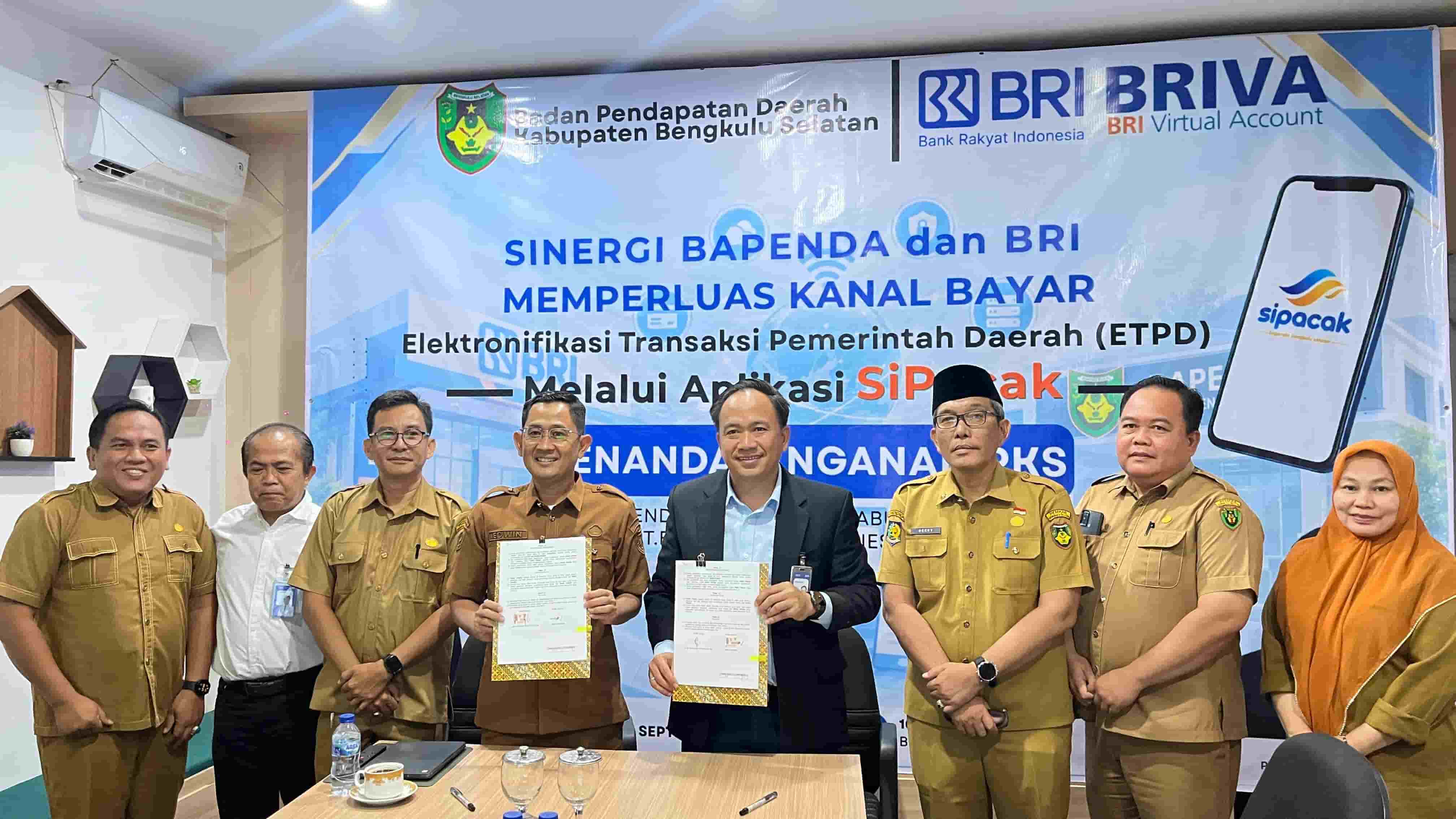 BRI Branch Office Manna Gandeng Bapenda Bengkulu Selatan Perluas Kanal Pembayaran PBB-P2 hingga Desa