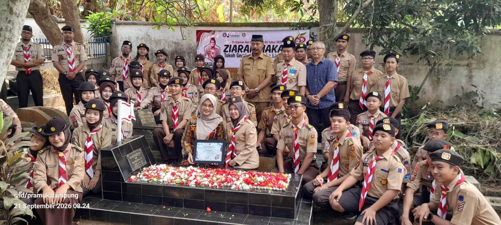 Hari Pramuka ke-65, Kwarda Lampung Ziarah ke Makam Soeparto Rusman