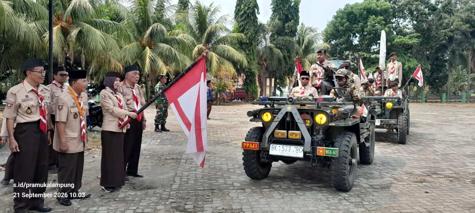 Peringati Hari Pramuka ke-65, Kwarda Lampung Lepas Kirab Panji Menuju Kota Baru