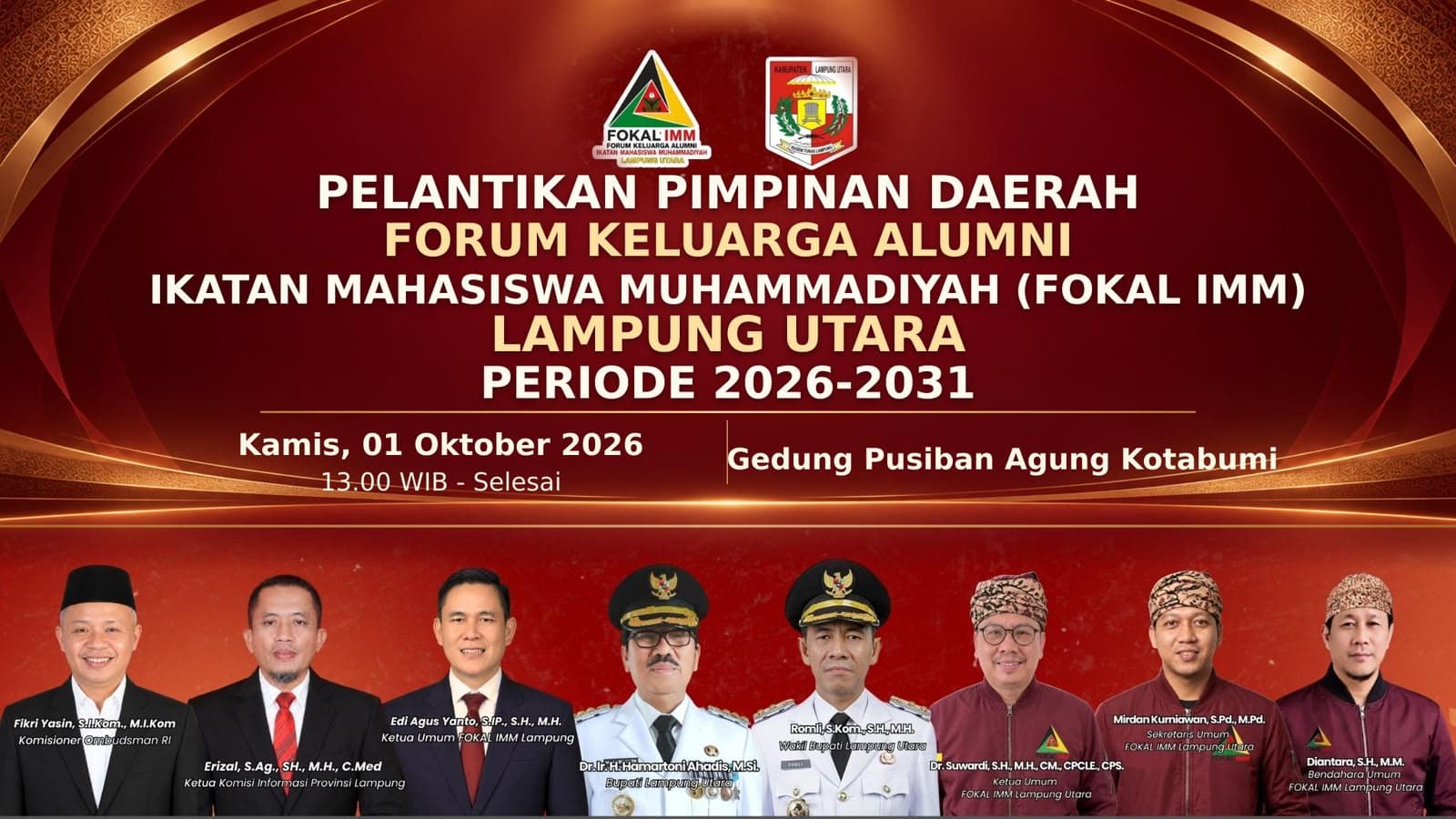 Pelantikan FOKAL IMM Lampura Dirangkai Peluncuran Buku Suwardi