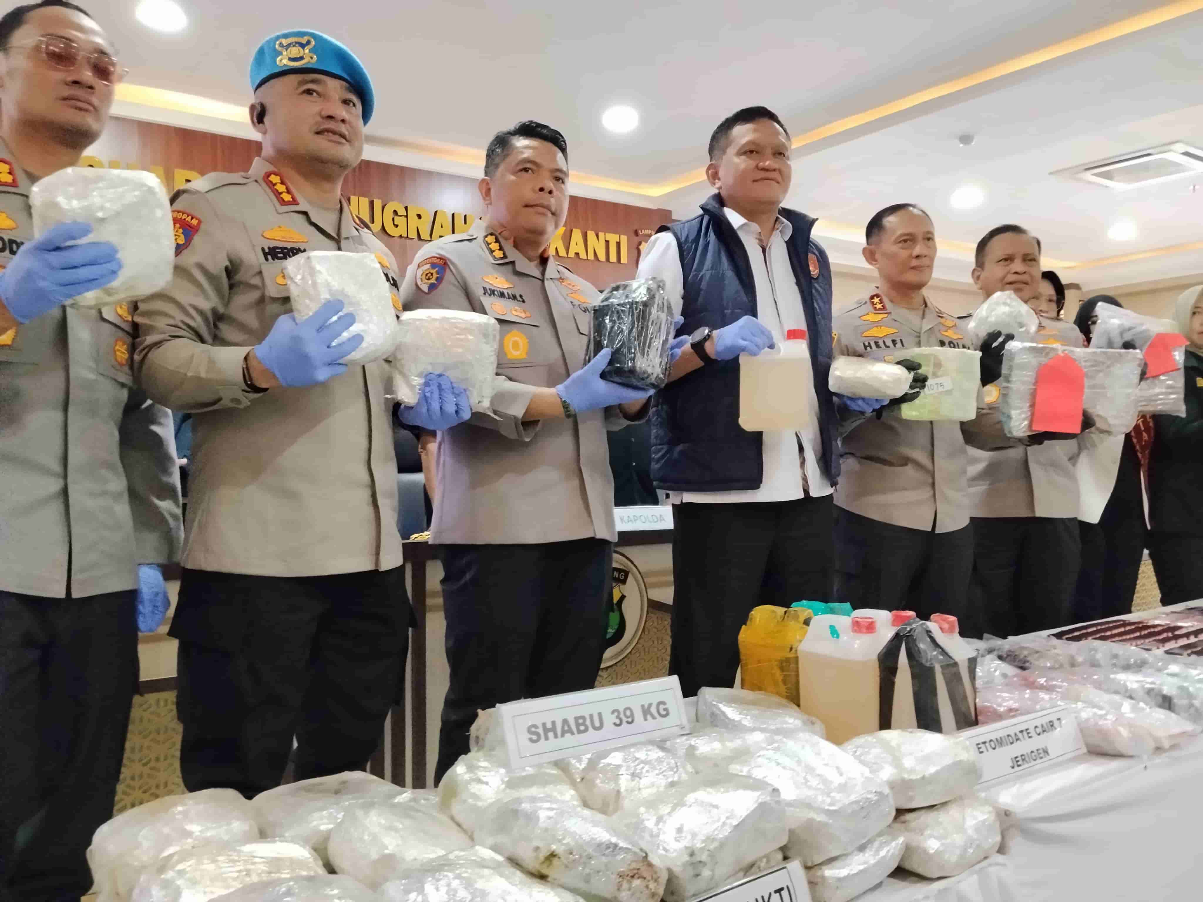 Polda Lampung Ungkap Jaringan Narkoba Malaysia-Aceh-Jakarta