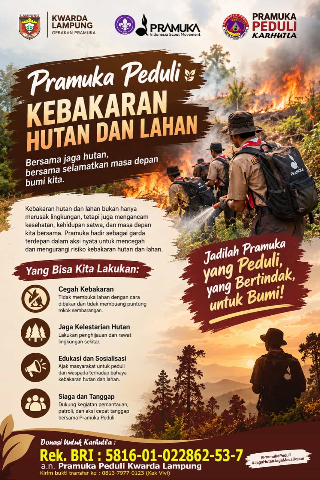 Kwarda Lampung Buka Bumbung Kemanusiaan untuk Bantu Korban Karhutla